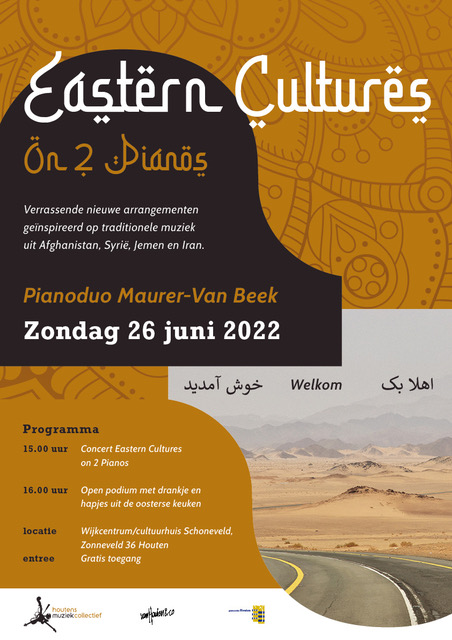 woede Eigenlijk vraag naar Zondag 26 juni 2022: Concert Eastern Cultures on 2 piano's - Muziekschool  Houten